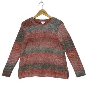 J. JILL Luxurious & Cozy Ombré Stripes Textured Sweater Size Medium